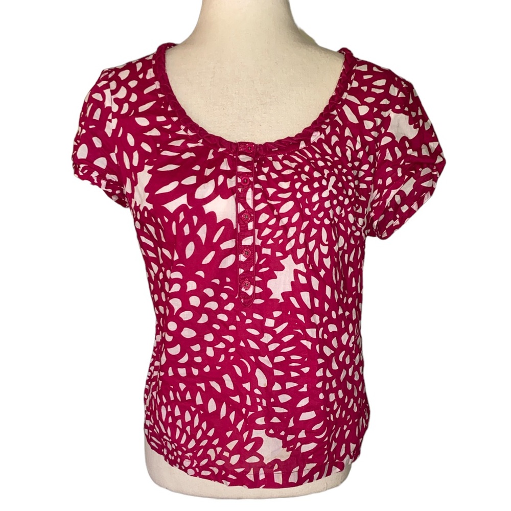 Boden Pink & White Chrysanthemum Floral Print Top - 6